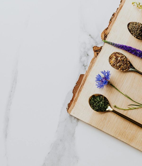 Abstract natural herbal composition for wellness balance